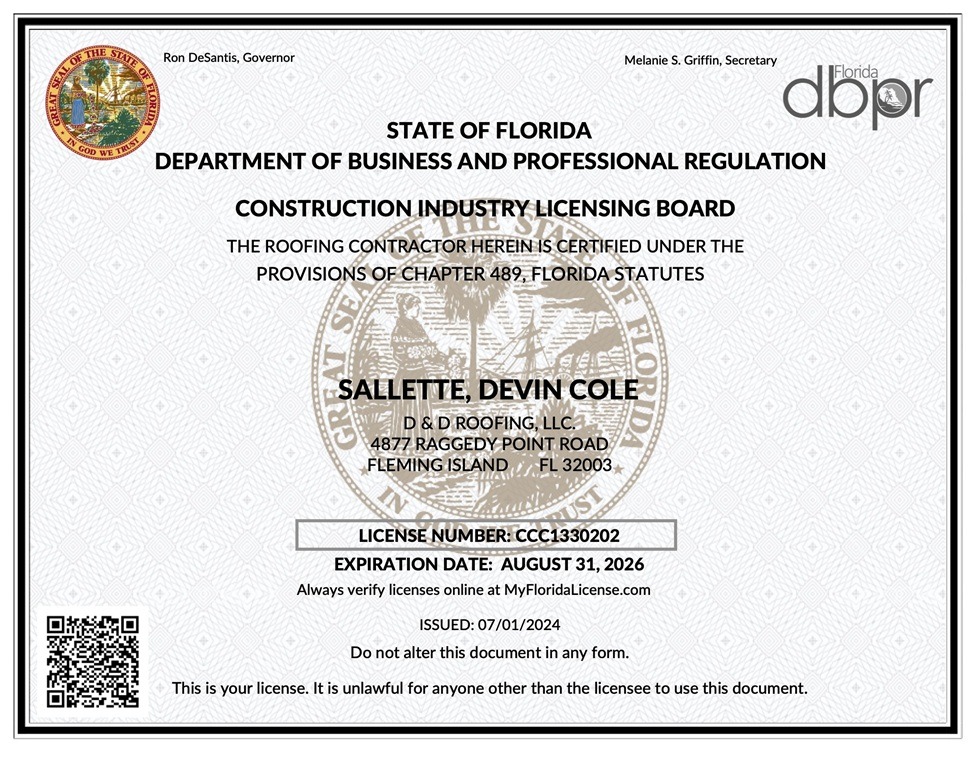 Certificate State License
